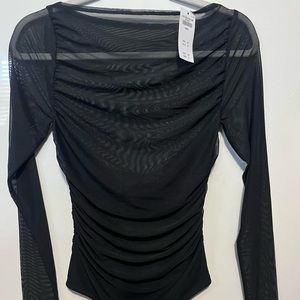 Women’s black mesh body suit